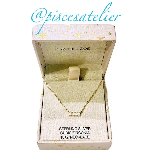 Rachel Zoe Cubic Zirconia Necklace Rachel Zoe Gold Plated Sterling